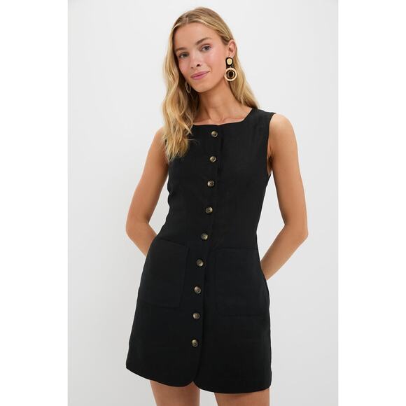 POSSE Black Emma Button Down Mini Dress Size S NWT Retail $349 - Picture 1 of 7